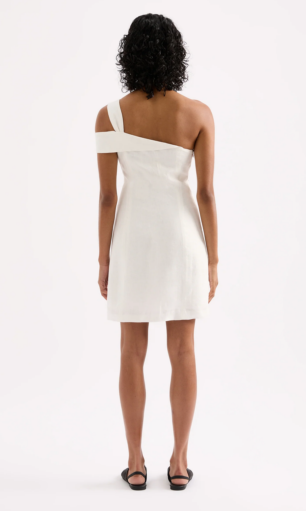 REESE LINEN MINI DRESS | WHITE