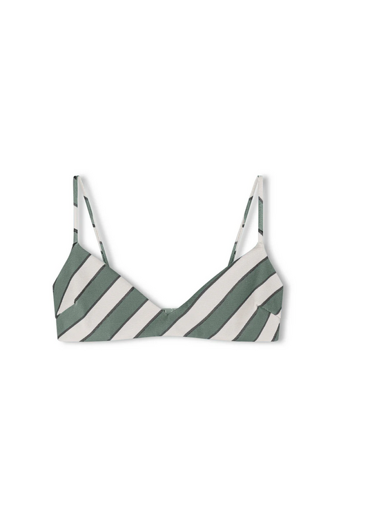 EUCALYPTUS STRIPE TEXTURED BRALETTE