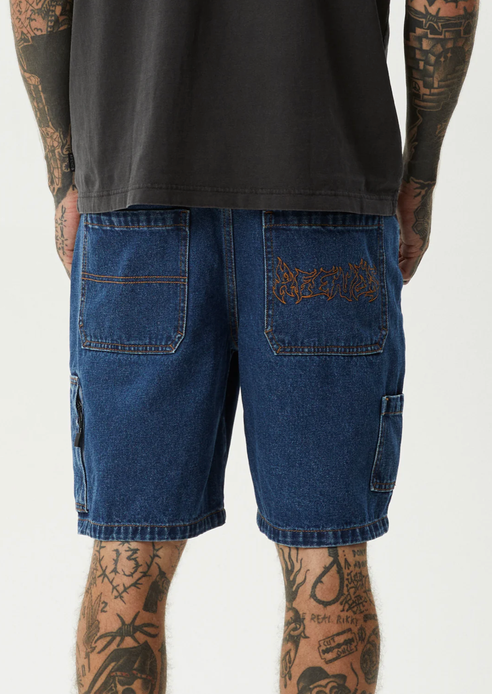 SCORCHED HARPER - BAGGY FIT CARPENTER SHORT 22 INCH  | AUTHENTIC BLUE