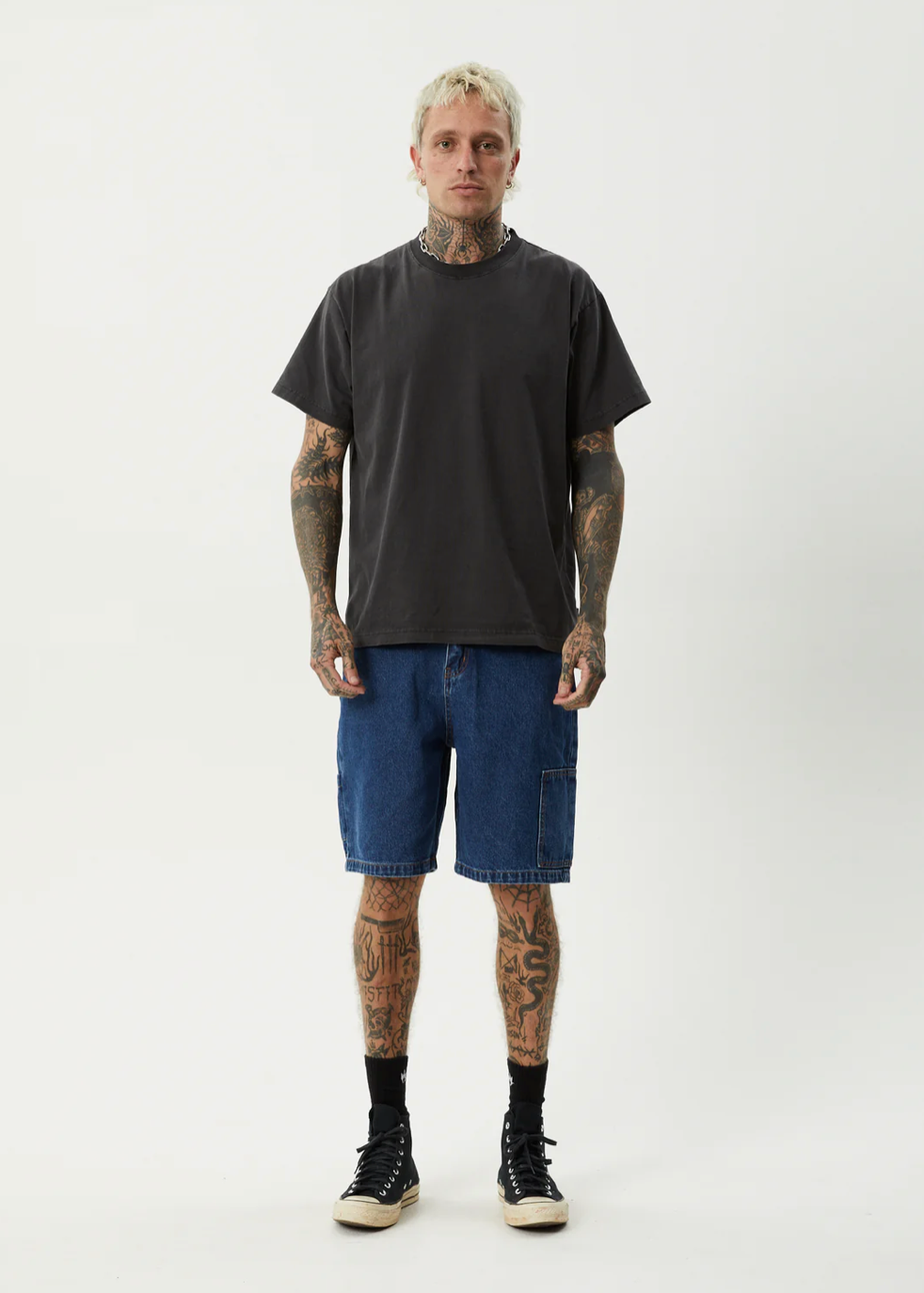 SCORCHED HARPER - BAGGY FIT CARPENTER SHORT 22 INCH  | AUTHENTIC BLUE