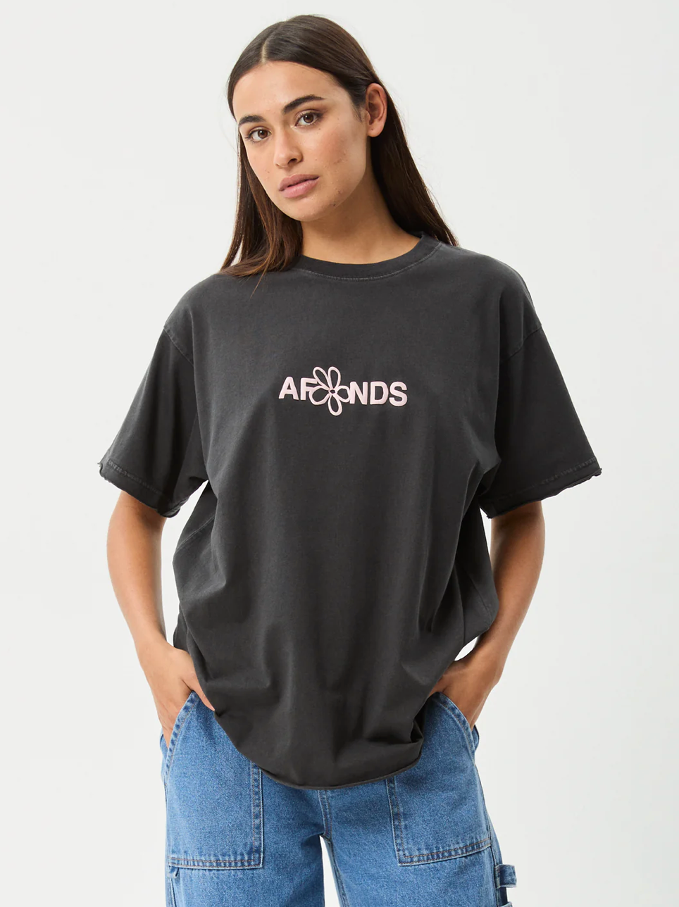 FROLIC OVERSIZED TEE| STONE BLACK