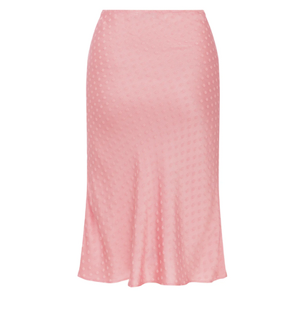 Olga Joan Bias Knee Skirt Jacquard Rosa