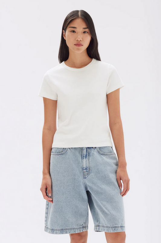 LYLA CAP SLEEVE TEE | ANTIQUE WHITE