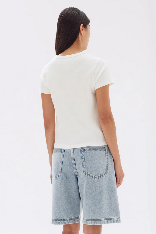 LYLA CAP SLEEVE TEE | ANTIQUE WHITE