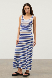 RETRO STRIPE PANELLED KNIT TANK | OCEAN