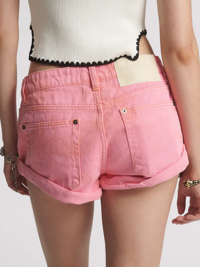 BANDITS LOW WAIST DENIM SHORT | PINK KISS