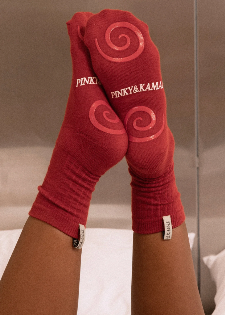 PILATES SPRIAL GRIP SOCK | RED