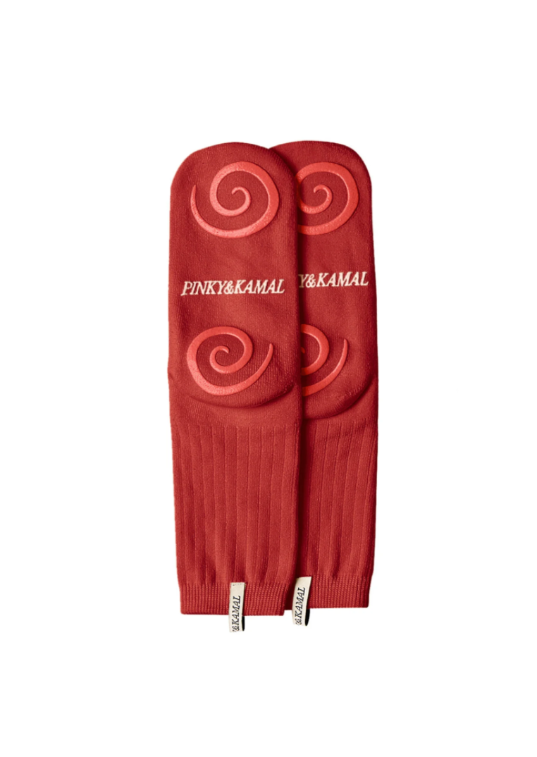 Pinky & Kamal Pilaties Spiral Grip Sock Red