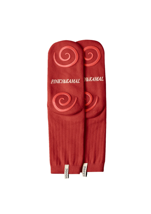 PILATES SPRIAL GRIP SOCK | RED