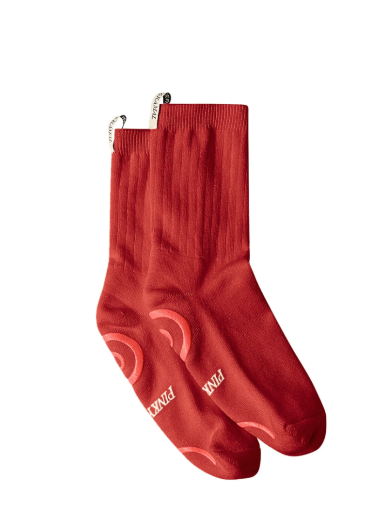 Pinky & Kamal Pilaties Spiral Grip Sock Red