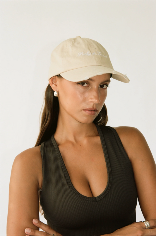 PINKY & KAMAL SIGNATURE CAP | BEIGE