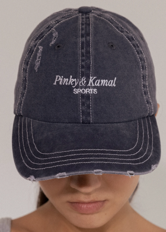 PINKY & KAMAL SIGNATURE DISTRESSED CAP | STONEWASH DENIM