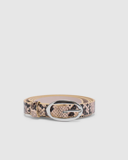 OVAL BELT | PYTHON/SLIVER