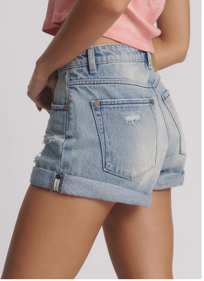 SALTY DOG MESSED UP BANDITS | HIGH WAIST DENIM SHORTS