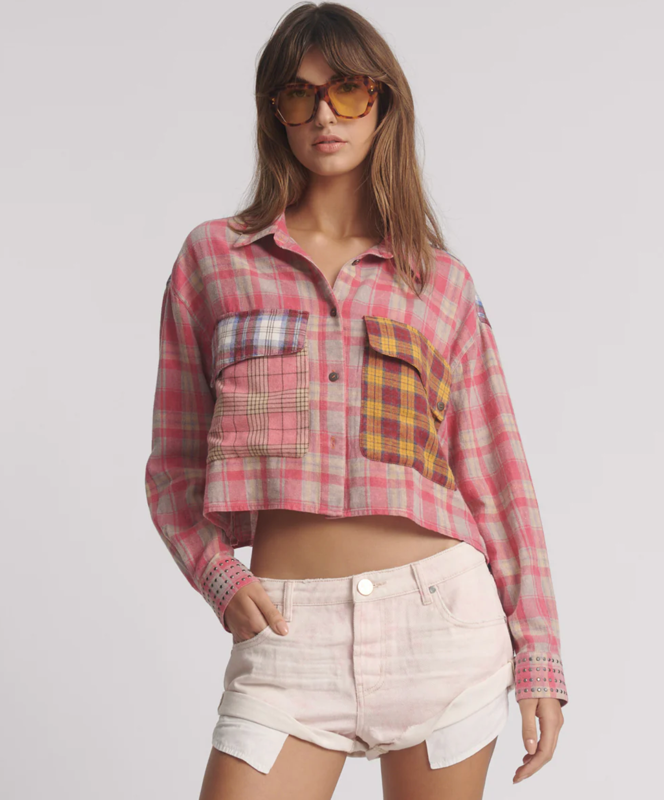 FLANNEL OVERSIZED POCKET | CROPPED SHIRT