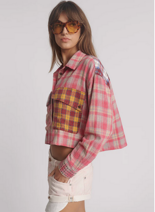 FLANNEL OVERSIZED POCKET | CROPPED SHIRT