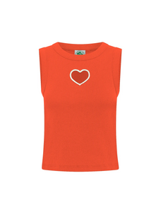 HEART TANK TOP | PINK/RED