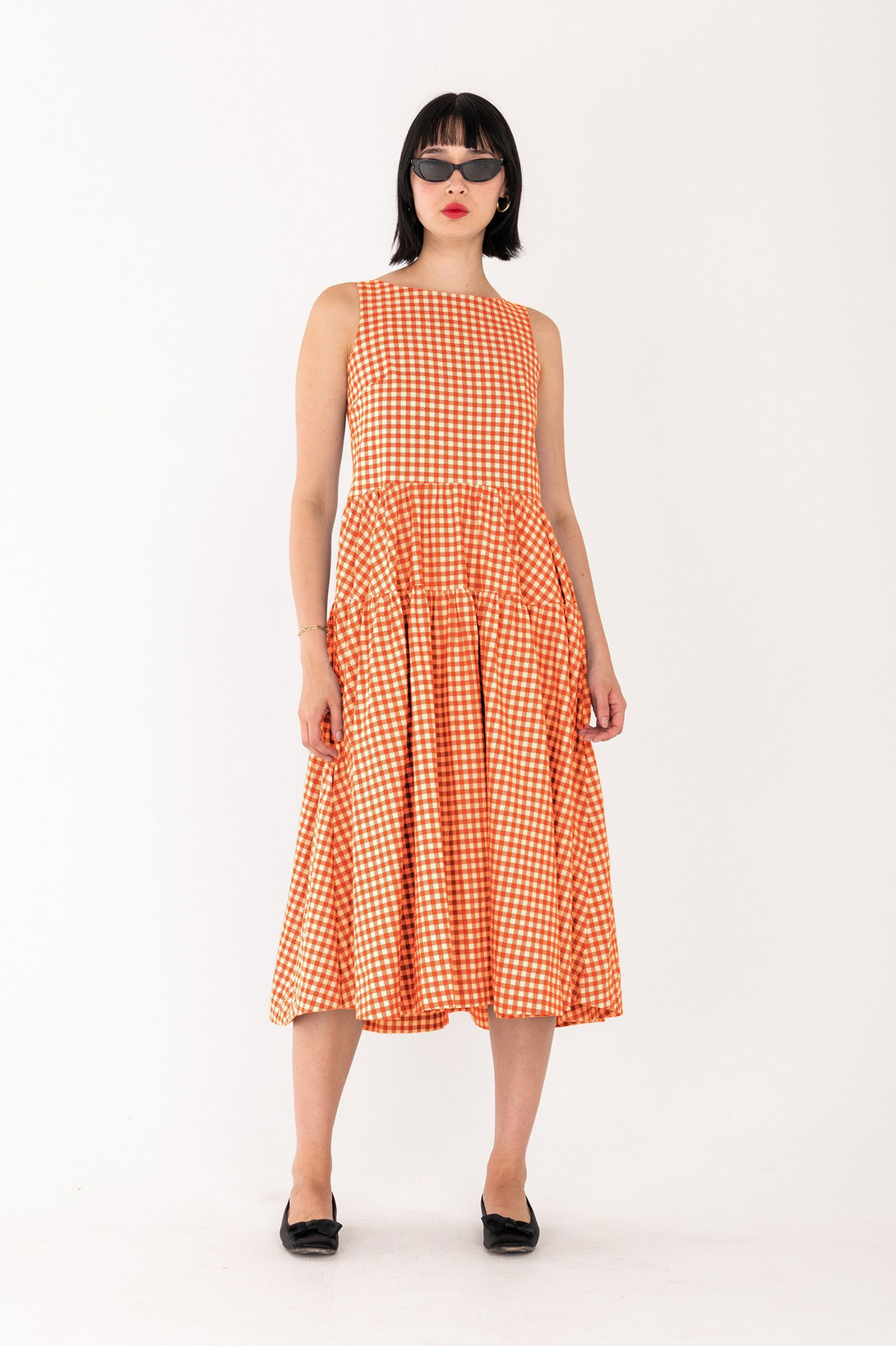 FOREVER YOURS GATHERED MIDI DRESS