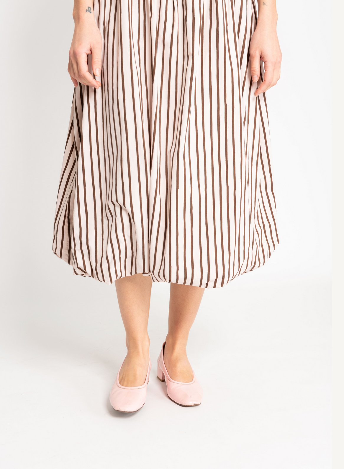 STRAPLESS BUBBLE DRESS | SANDY STRIPE