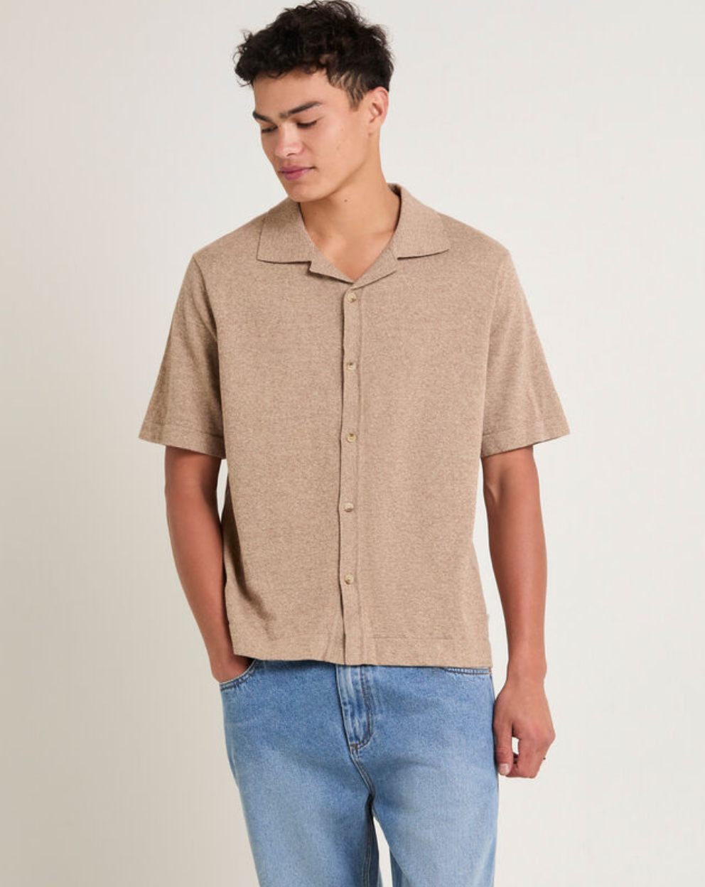 BOWLER KNIT CLASSIC SHIRT | BISCUIT