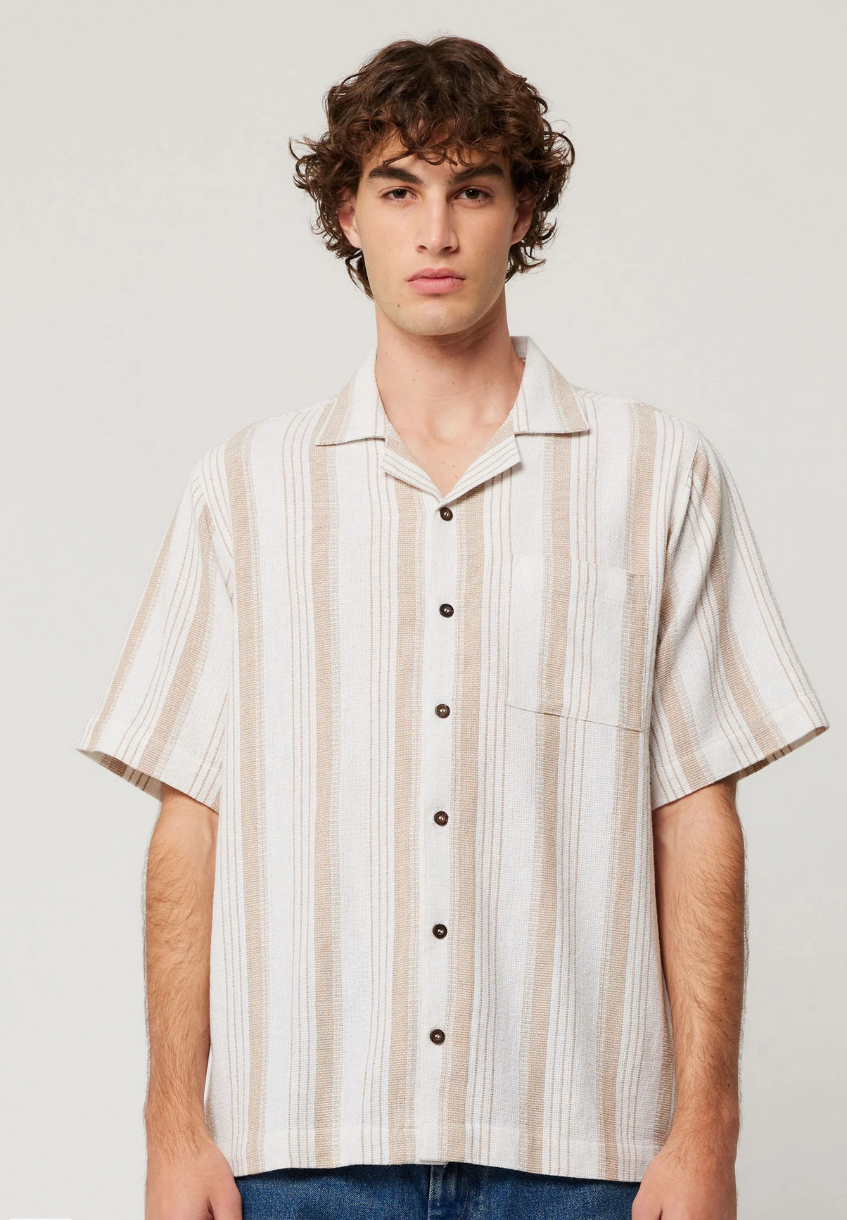 BOWLER WEAVE STRIPE SHIRT | NATURAL