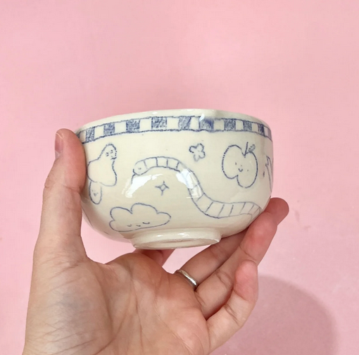 CHECKERBOARD SCRIBBLE MATCHA BOWL