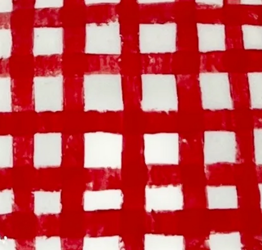 RED GINGHAM COASTER