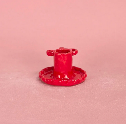 Alessia E Art Red Bow Candlestick Holder