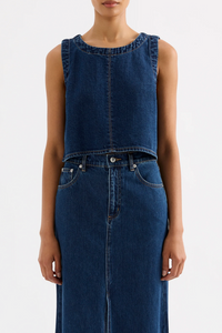 SIA DENIM TOP | FORCE BLUE