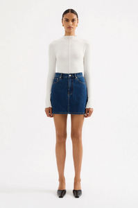 SIA DENIM MINI SKIRT | FORCE BLUE