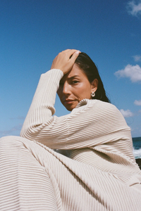 TEXTURED KNIT PANTS | NATURAL