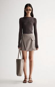 LINDEN MINI SKIRT | GRANITE
