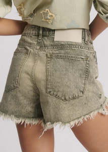 TRUCKERS MID WAIST DENIUM SHORTS | BURNT KHAKI