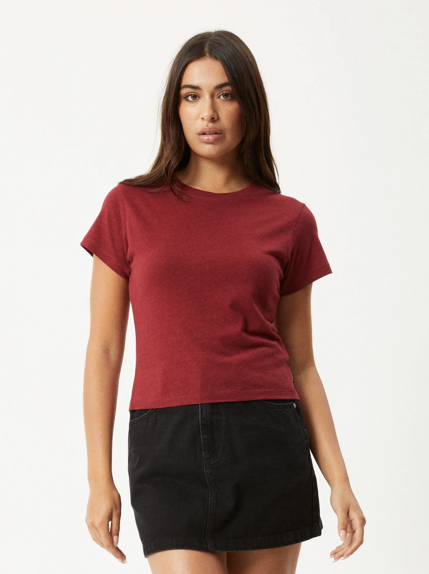 CARMEN BABY TEE | BURGUNDY