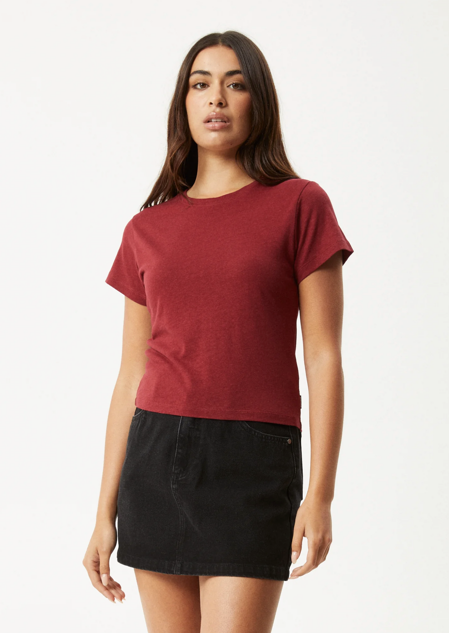 CARMEN BABY TEE | BURGUNDY