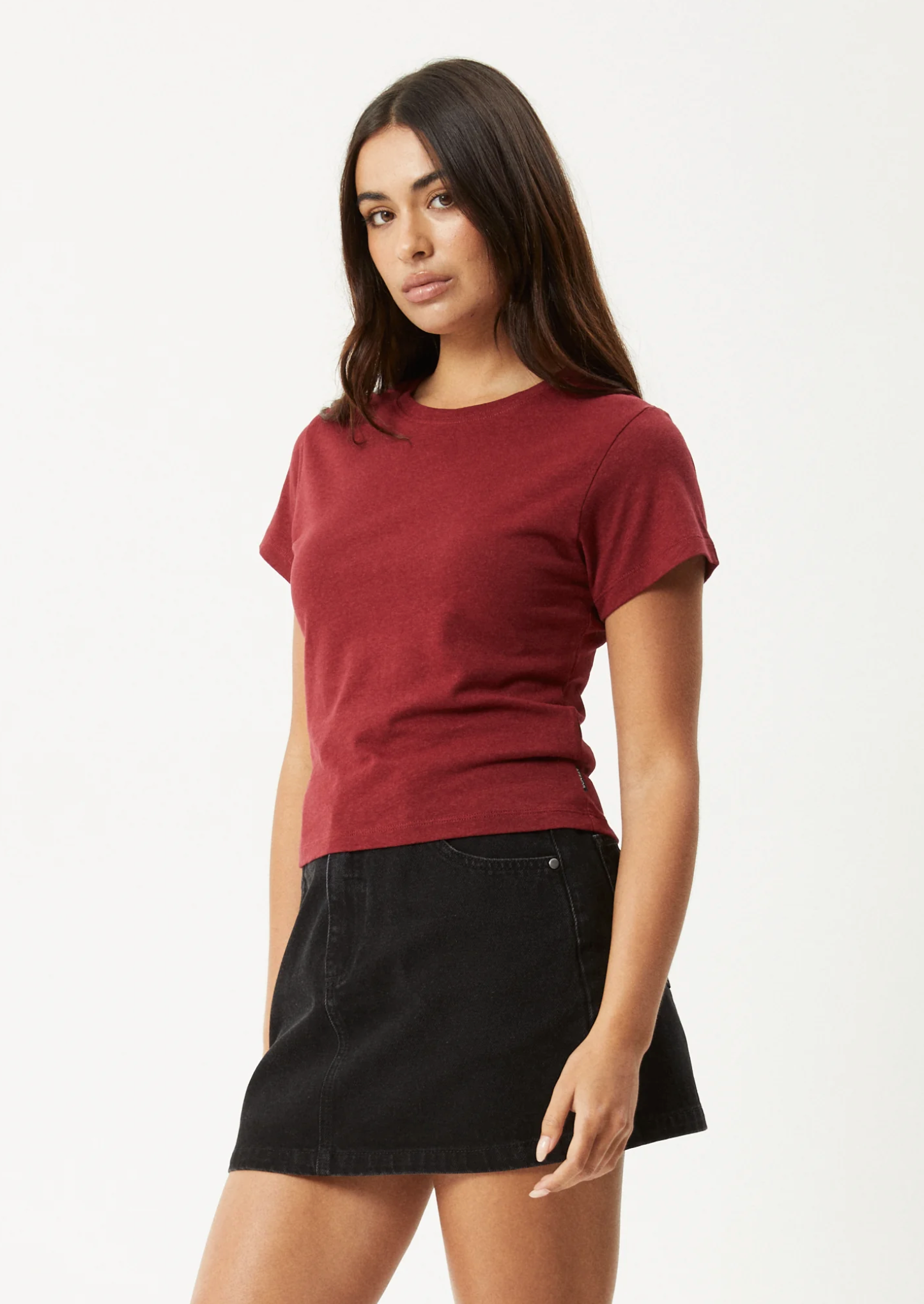 CARMEN BABY TEE | BURGUNDY