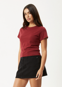 CARMEN BABY TEE | BURGUNDY