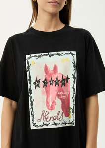 HORSEGIRL OVERSIZED TEE | BLACK