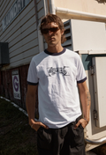 ALL EYEZ RINGER TEE | WHITE/DEEPSEA