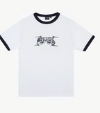 ALL EYEZ RINGER TEE | WHITE/DEEPSEA