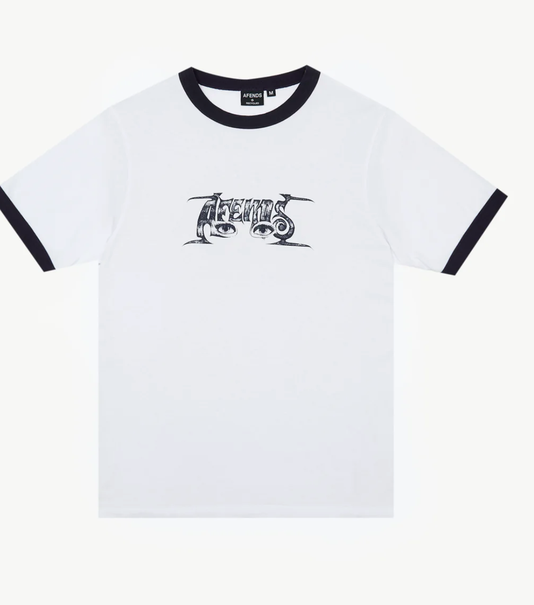 ALL EYEZ RINGER TEE | WHITE/DEEPSEA