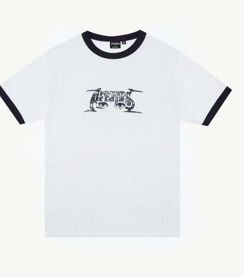 ALL EYEZ RINGER TEE | WHITE/DEEPSEA