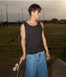 PARAMOUNT RIB SINGLET | BLACK