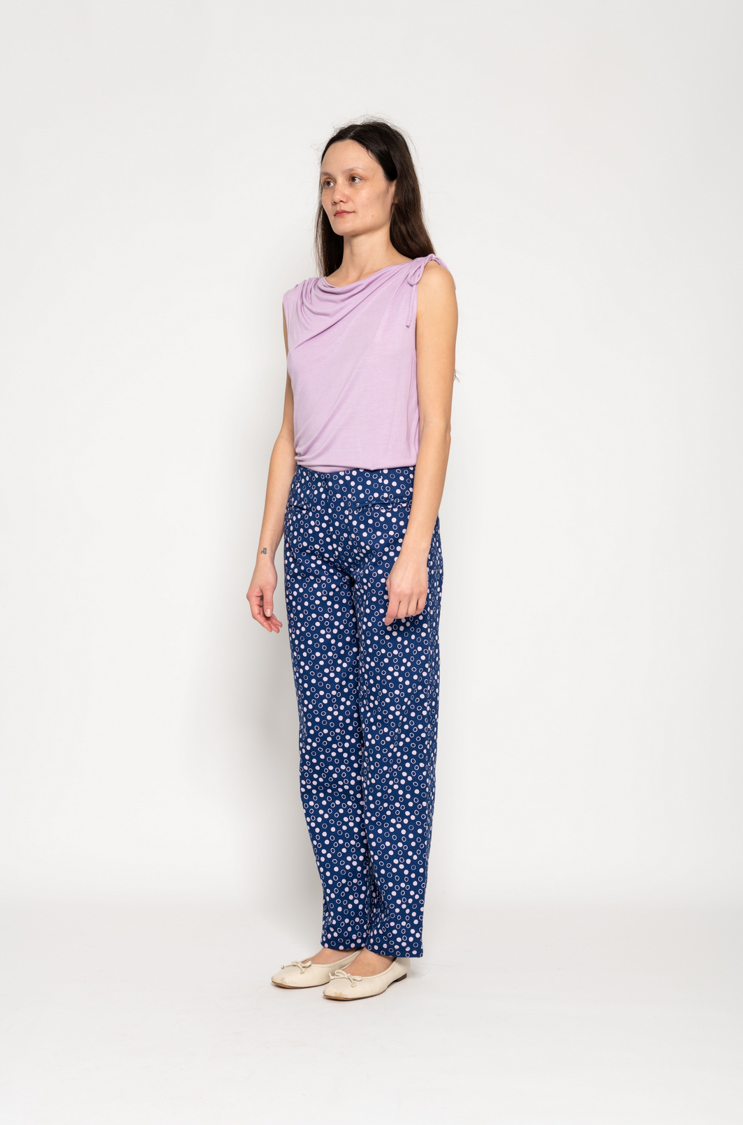 GATHERD SHOULDER TANK | LILAC