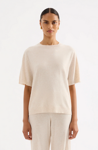 RAE KNIT TEE | CREAM MARLE