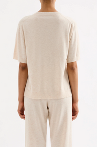 RAE KNIT TEE | CREAM MARLE
