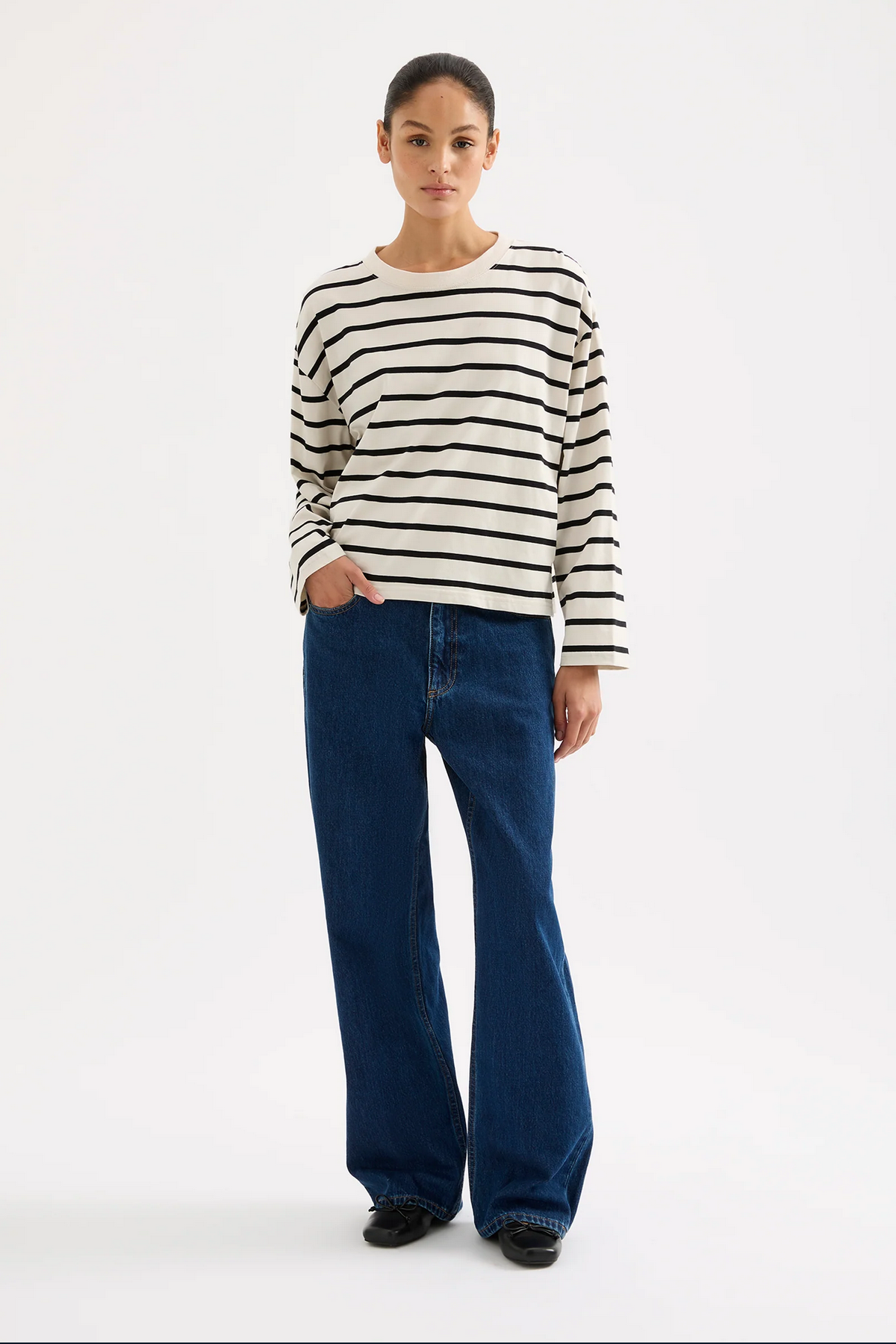VAL STRIPE LS TEE | BONE STRIPE
