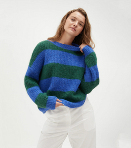 STRIPED KNIT | NAVY/GREEN
