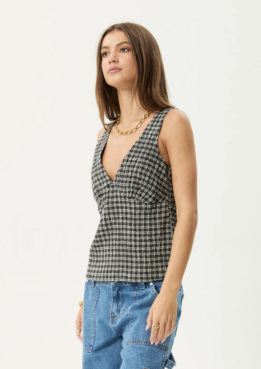 ASTA SEERSUCKER TOP | STEEL CHECK