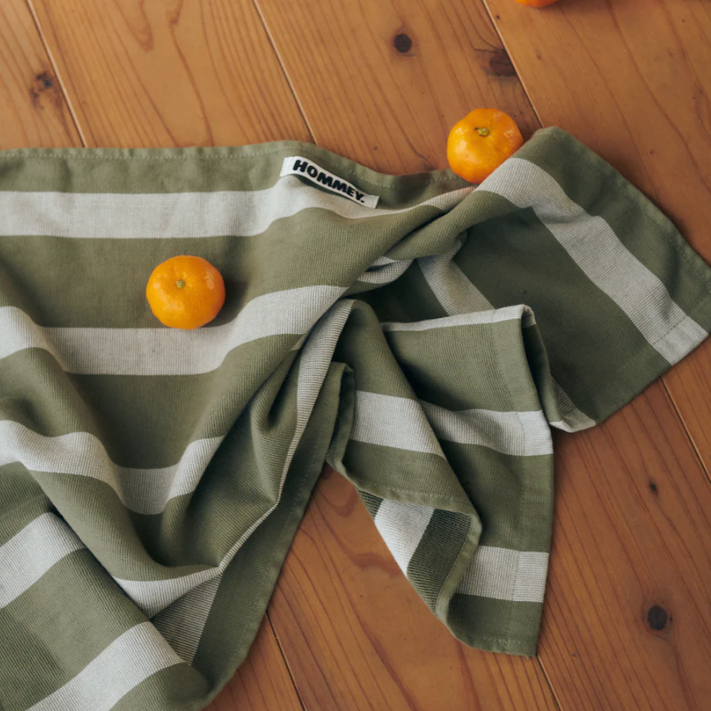 HOMMEY TEA TOWEL | MATCHA STRIPE